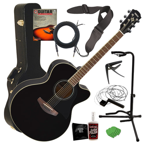 Yamaha CPX600 Acoustic-Electric Guitar - Black COMPLETE GUITAR BUNDLE