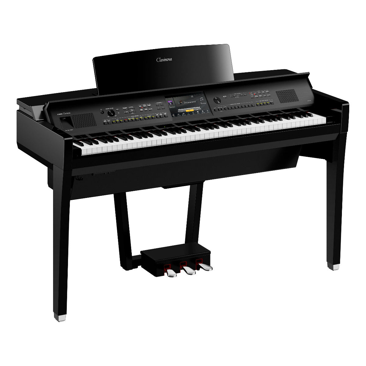 Yamaha Clavinova CVP-809 Digital Piano - Polished Ebony - Right angle without bench
