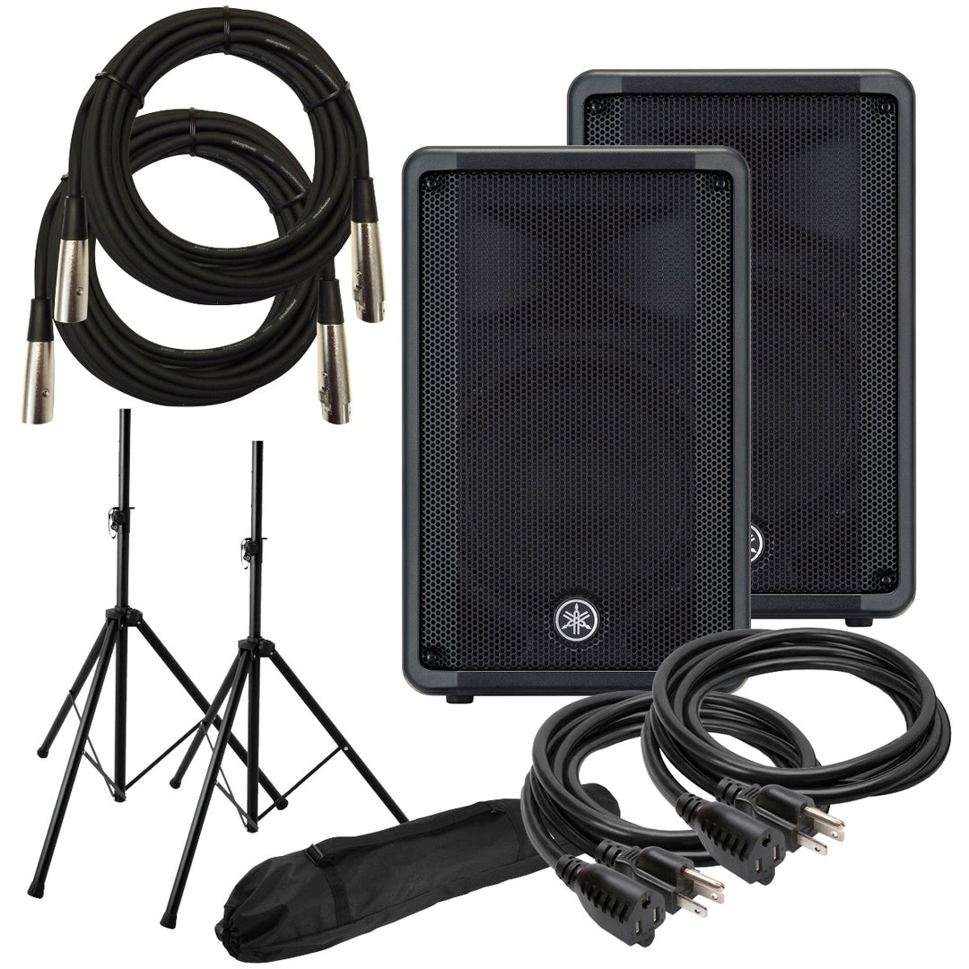 Yamaha DBR10 Powered PA Speaker AUDIO ESSENTIALS BUNDLE Kraft Music