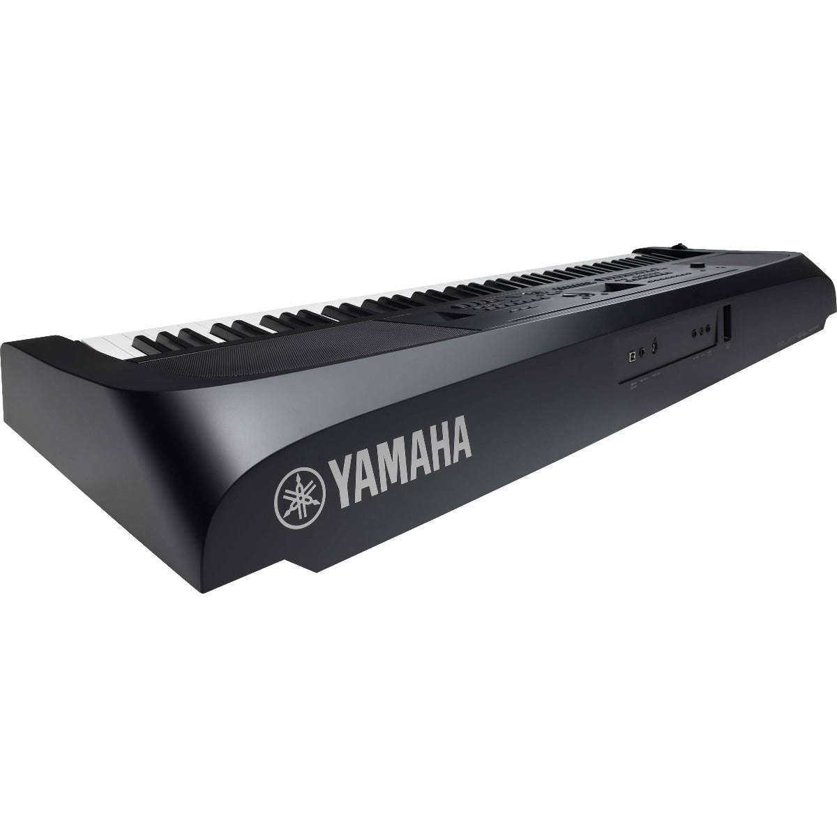 3/4 view of Yamaha DGX-670 Portable Grand Digital Piano - Black showing rear, top and right side