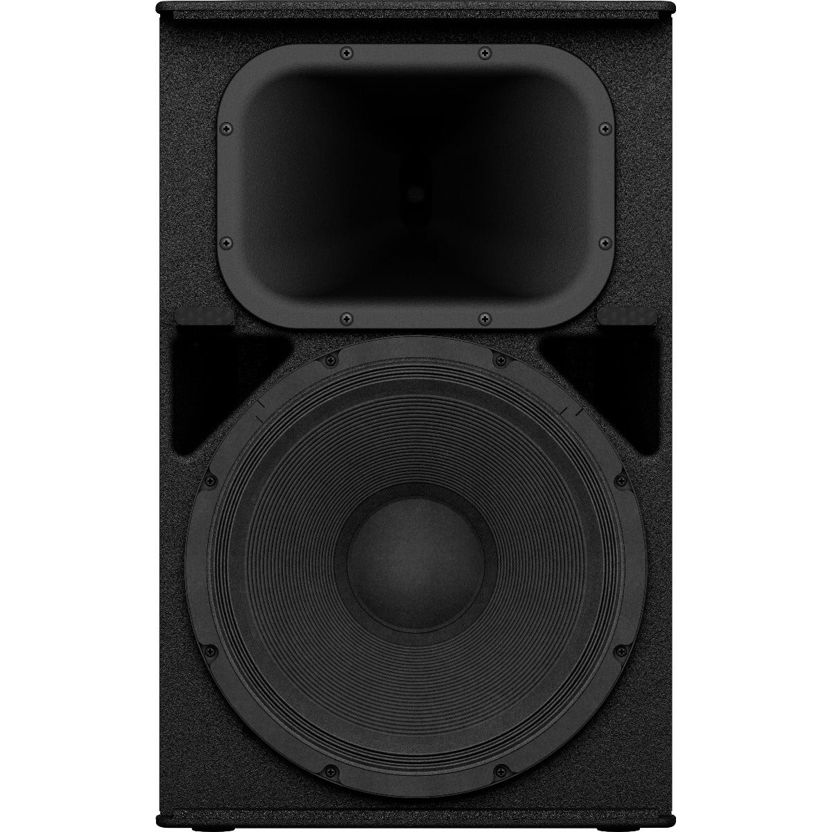 Front view of Yamaha DHR15 with speaker grille removed