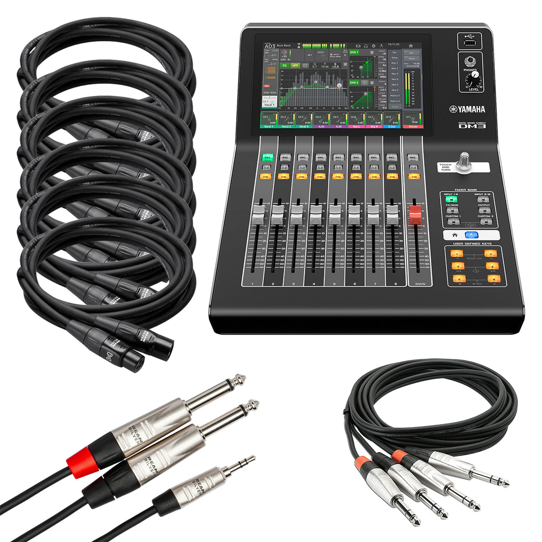 Yamaha DM3D Digital mixer with Dante CABLE KIT Kraft Music
