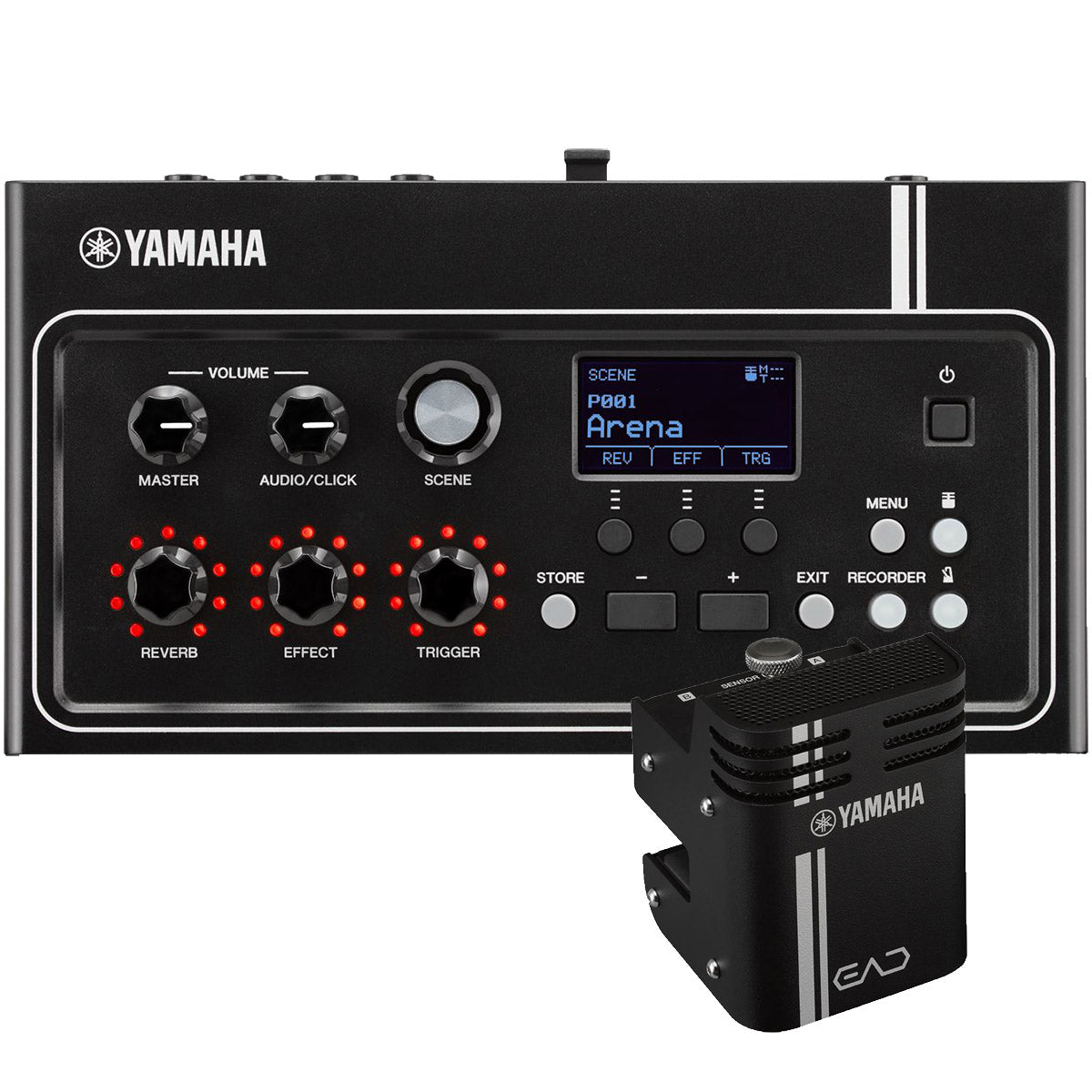 Collage image of Yamaha EAD10 module and sensor
