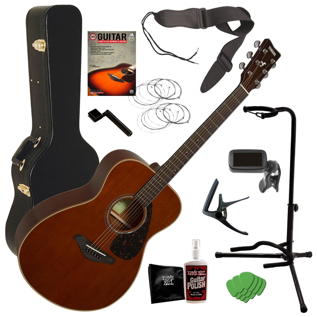 Yamaha FS850 Acoustic Guitar - Natural COMPLETE GUITAR BUNDLE