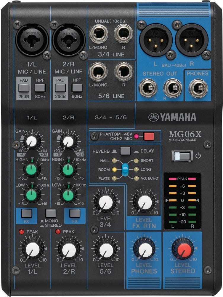 Yamaha MG06X DJミキサー Yamaha MG06X Mixer | FrontEndAudio.com