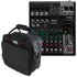 Collage of the components in the Yamaha MG10X 10-Input Stereo Mixer with Effects CARRY BAG KIT bundle