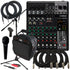 Collage of the components in the Yamaha MG10X 10-Input Stereo Mixer with Effects PERFORMER PAK bundle