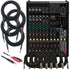 Collage of the components in the Yamaha MG12X 12-Input Stereo Mixer with Effects CABLE KIT bundle