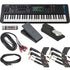 Collage showing components in Yamaha MODX6+ 61-Key Synthesizer Keyboard CABLE KIT