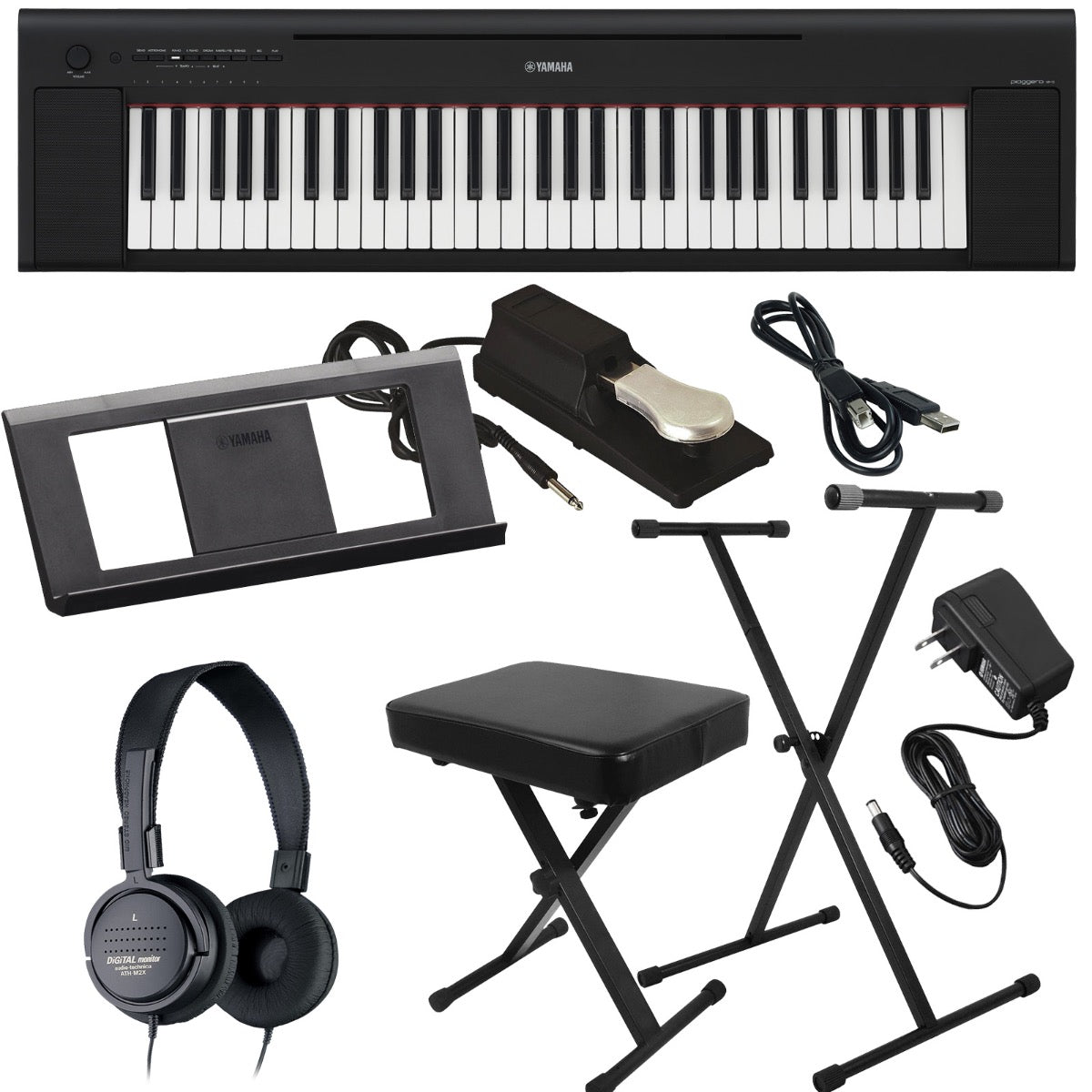 Yamaha Piaggero NP-15 61-Key Portable Keyboard - Black KEY Yamaha Piaggero NP-15 61-Key Portable Keyboard - Black KEY