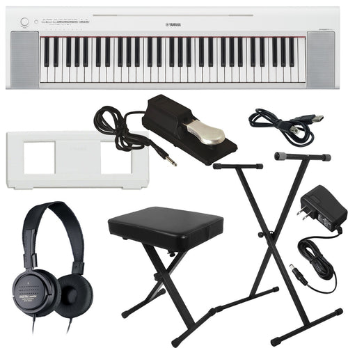 Yamaha Piaggero NP-15 61-Key Portable Keyboard - White KEY ESSENTIALS –  Kraft Music