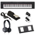 Collage of everything included with the Yamaha Piaggero NP32 76-Key Portable Keyboard with Power Adapter - Black BONUS PAK