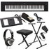 Collage image of the Yamaha Piaggero NP35 76-Key Portable Keyboard with Power Adapter - Black KEY ESSENTIALS BUNDLE