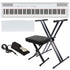 Collage image of the Yamaha P-125a Digital Piano - White KEY ESSENTIALS BUNDLE