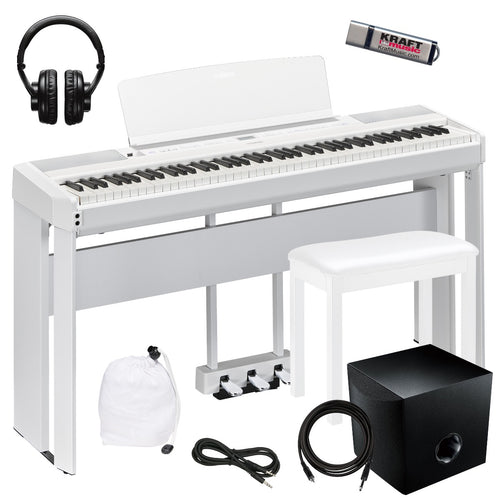 Yamaha P-515 Digital Piano - White COMPLETE HOME BUNDLE PLUS SUB