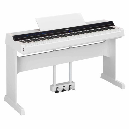 Collage of everything that is included with the Yamaha P-S500 Digital Piano - White HOME ESSENTIALS BUNDLE