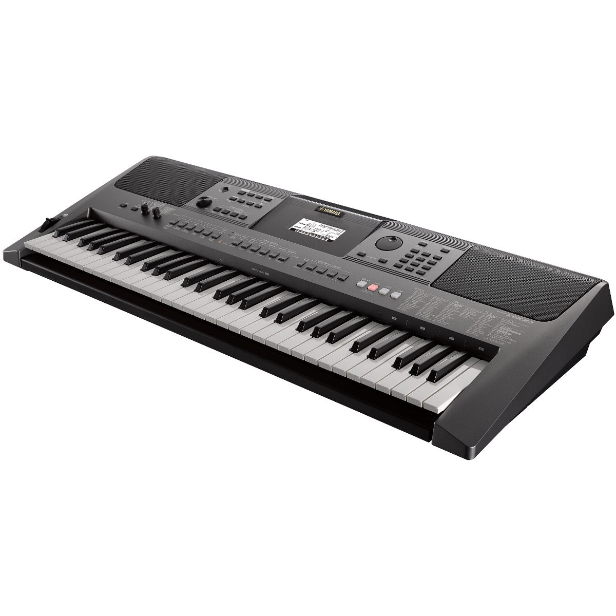 3/4 view of Yamaha PSR-I500 Portable Keyboard showing top, front and right side