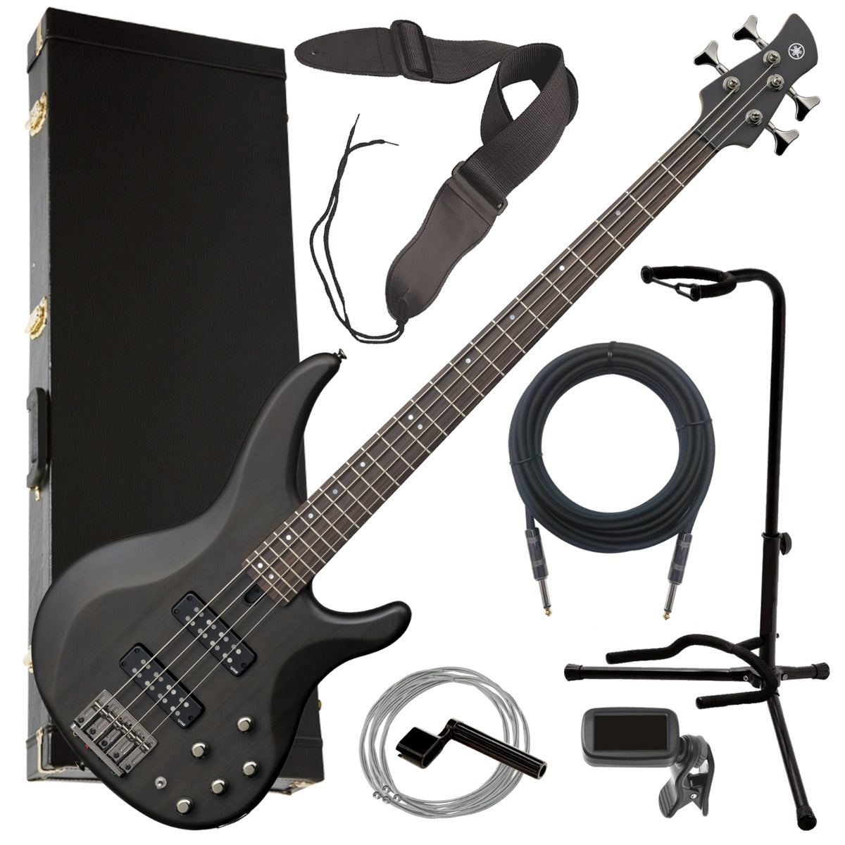 Yamaha TRBX504 4-String Bass Guitar - Translucent Black COMPLETE 