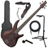 Collage image of the Yamaha TRBX504 4-String Bass Guitar - Translucent Brown BASS ESSENTIALS BUNDLE