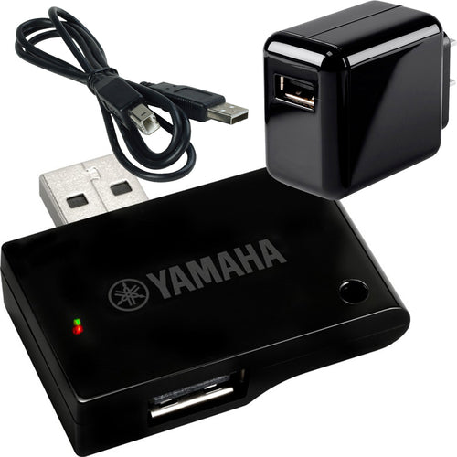 Collage of everything included in the Yamaha UD-BT01 USB Wireless Bluetooth Adapter POWER KIT
