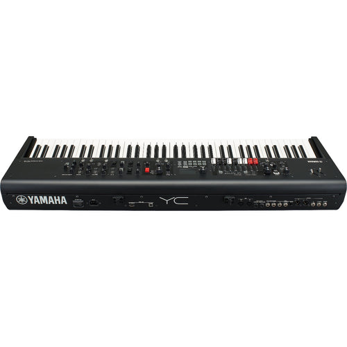 Perspective view of Yamaha YC73 73-Key Stage Keyboard and Organ showing rear and top