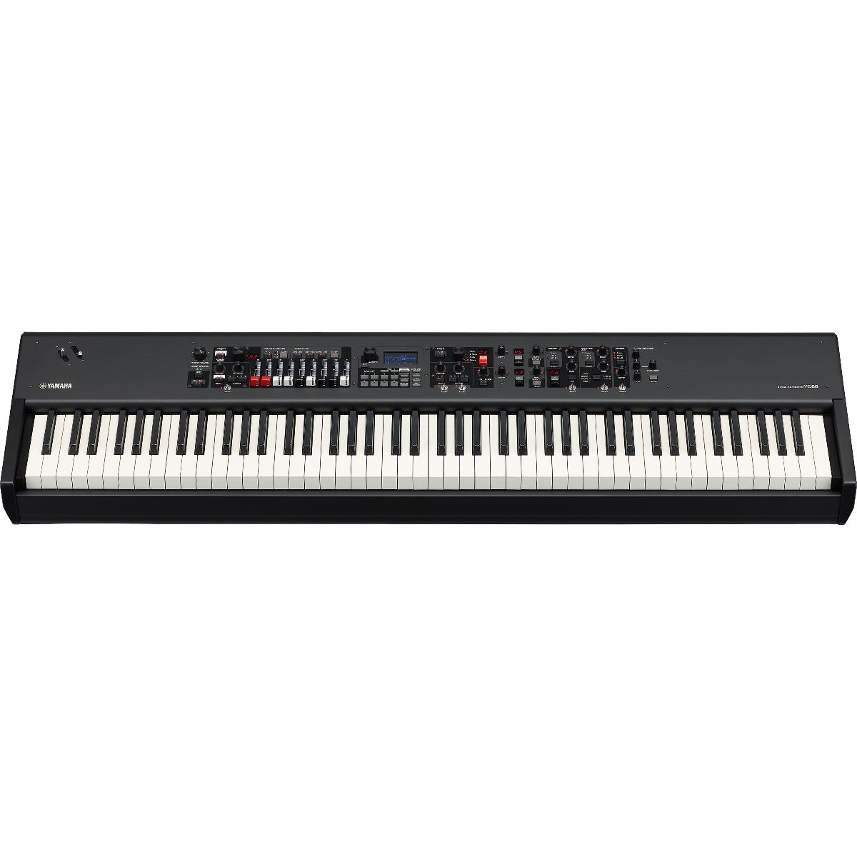 Perspective view of Yamaha YC88 88-Key Stage Keyboard and Organ showing top and front