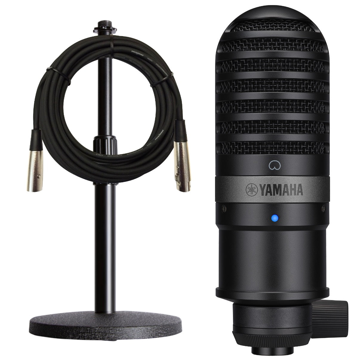 Collage of the components in the Yamaha YCM01 Condenser Microphone - Black BONUS PAK bundle