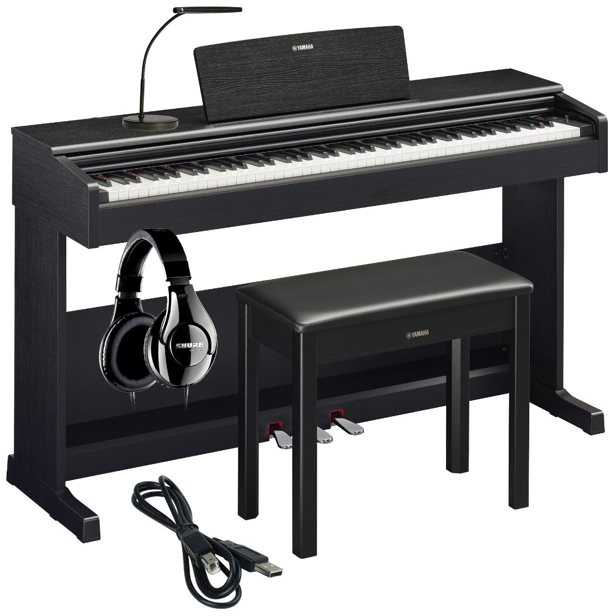 Yamaha Arius YDP-105 Digital Piano - Black COMPLETE HOME BUNDLE