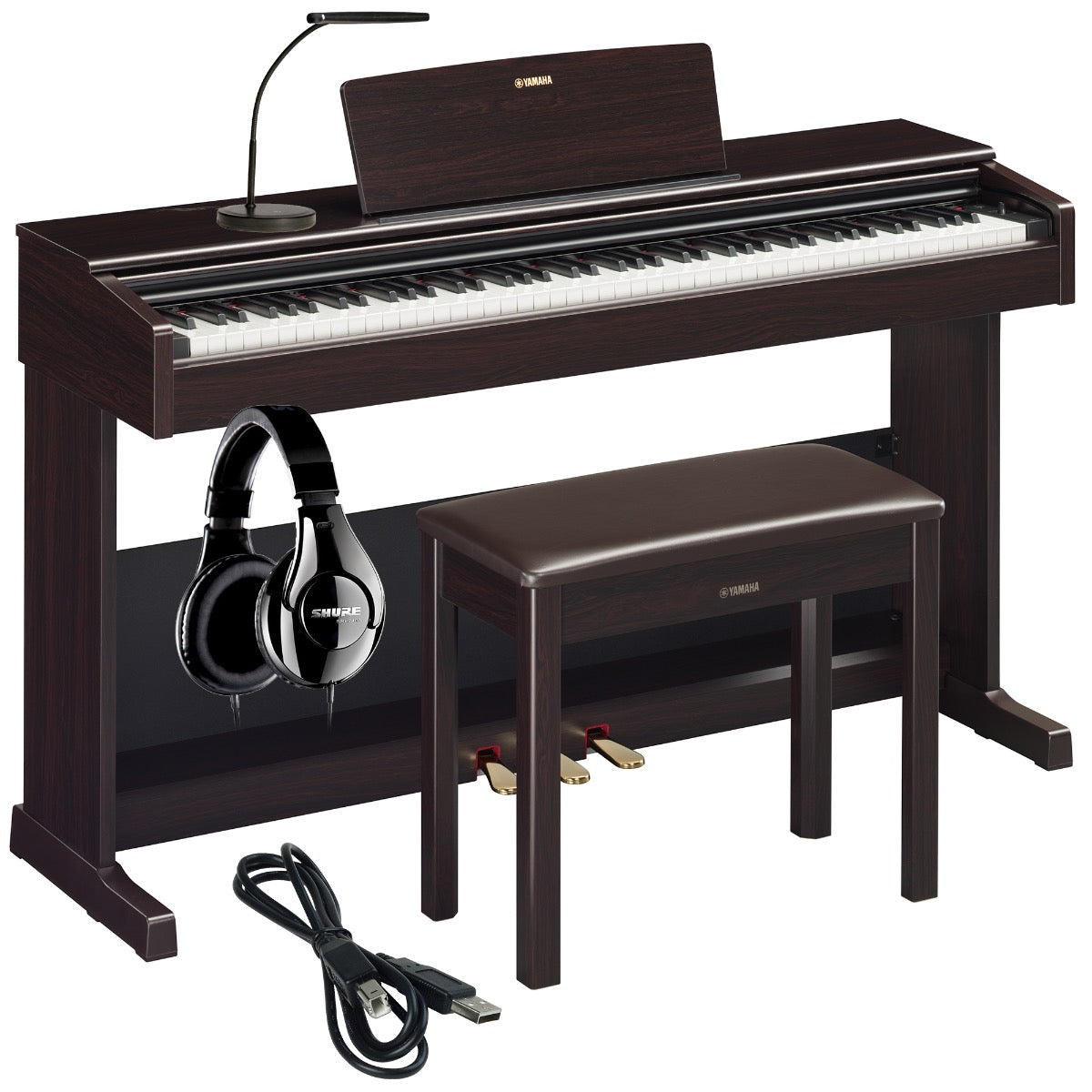 Yamaha Arius YDP-105 Digital Piano - Rosewood COMPLETE HOME BUNDLE