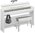 Collage of the components in the Yamaha Arius YDP-S55 Digital Piano - White COMPLETE HOME BUNDLE