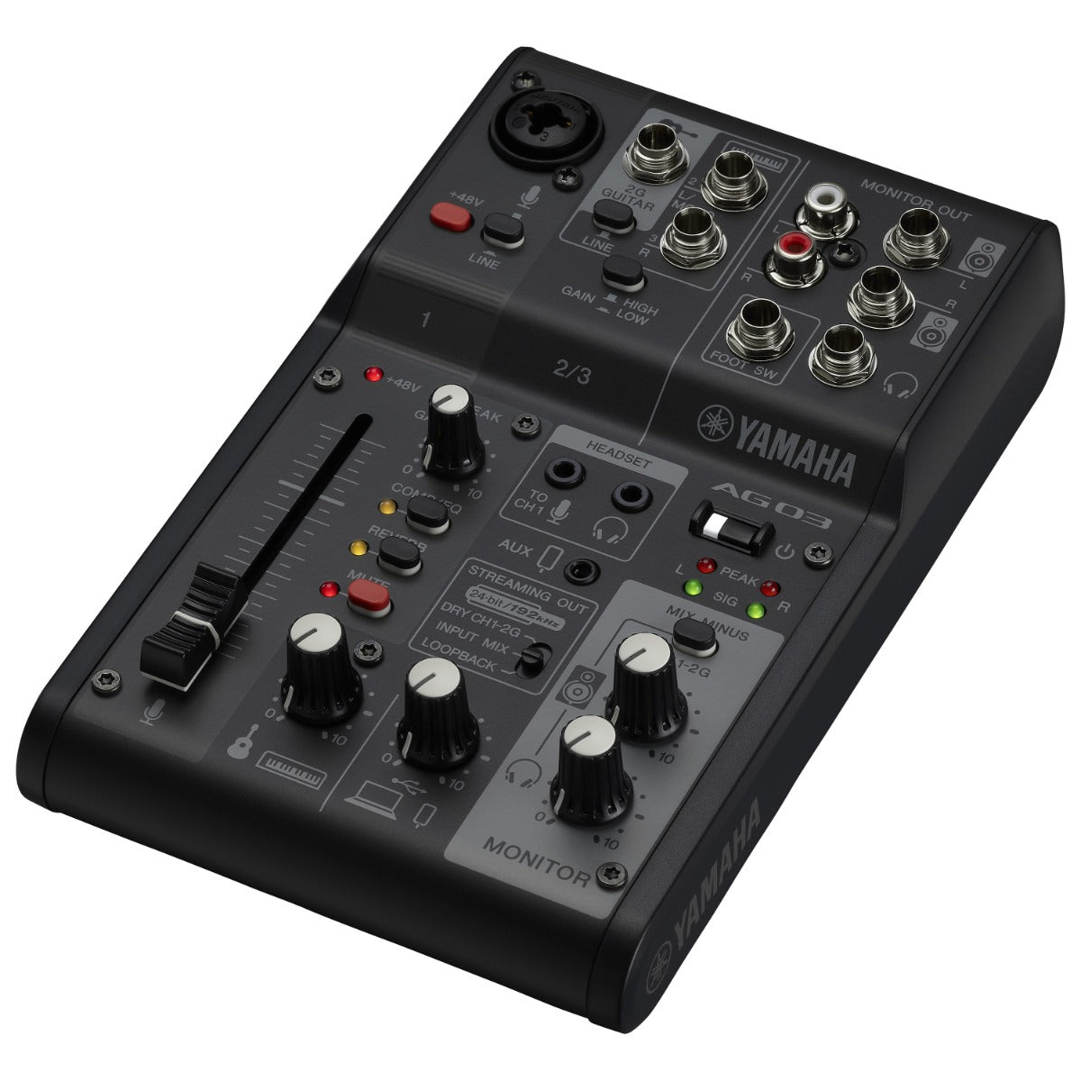 Yamaha AG03 MK2 Live Streaming Mixer and Interface - Black view 1