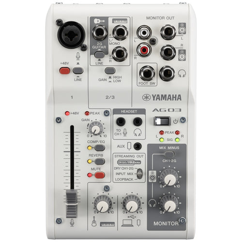 Yamaha AG03 MK2 Live Streaming Pack - White – Kraft Music