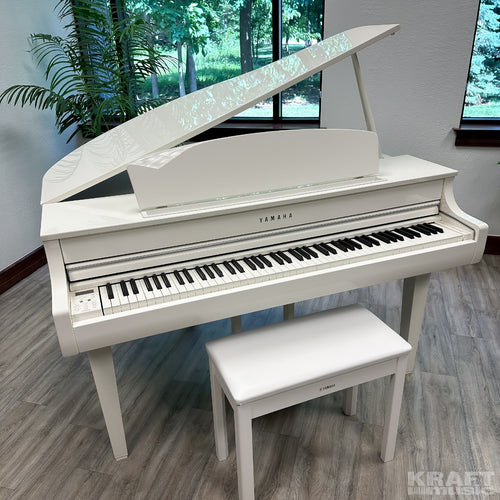 Yamaha Clavinova CLP-765GP Digital Piano - Polished White - Right front angle