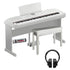 Yamaha DGX670 in white with included bundle accessories.