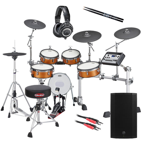 Collage image of the Yamaha DTX10K-X RW Electronic Drum Set - Real Wood COMPLETE DRUM BUNDLE
