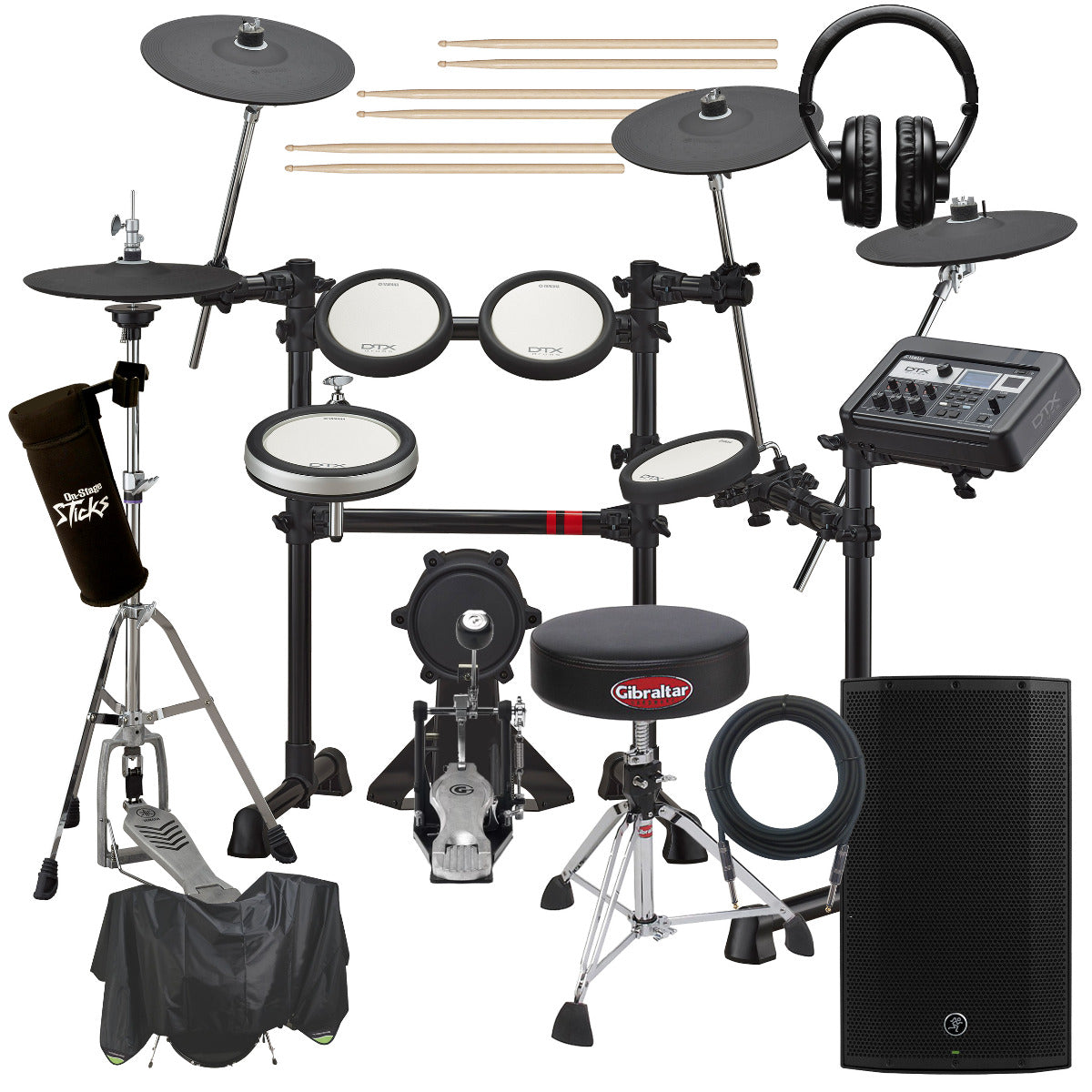 Collage image of the Yamaha DTX6K3-X Electronic Drum Set COMPLETE DRUM BUNDLE