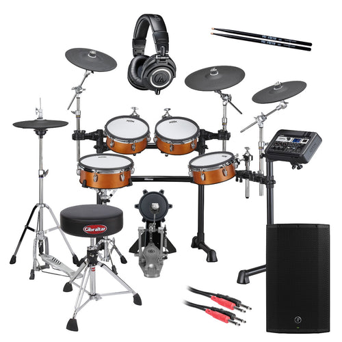 Collage image of the Yamaha DTX8K-M RW Electronic Drum Set - Real Wood COMPLETE DRUM BUNDLE