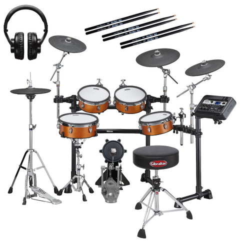 Collage image of the Yamaha DTX8K-M RW Electronic Drum Set - Real Wood DRUM ESSENTIALS BUNDLE