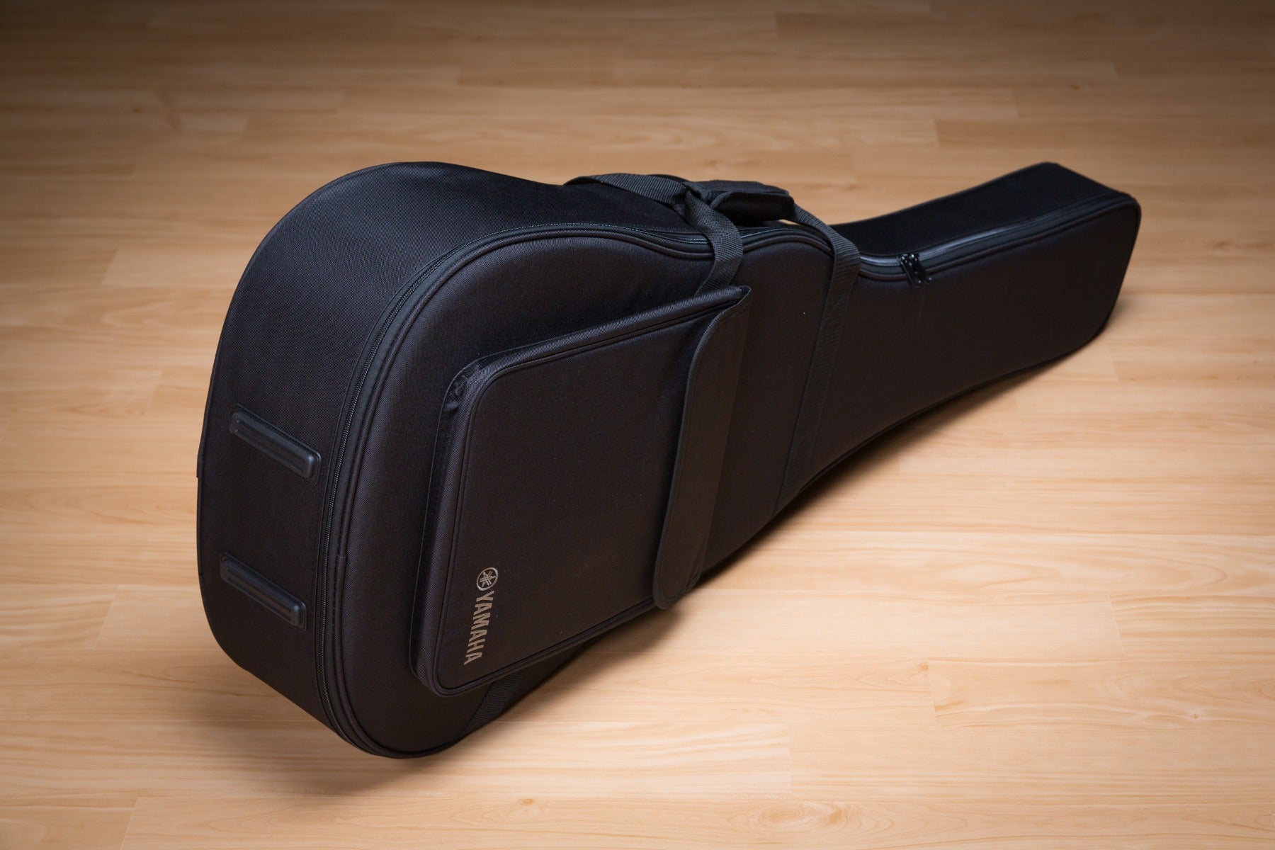 Included soft case for the Yamaha LL-TA TransAcoustic Guitar - Vintage Tint view 3