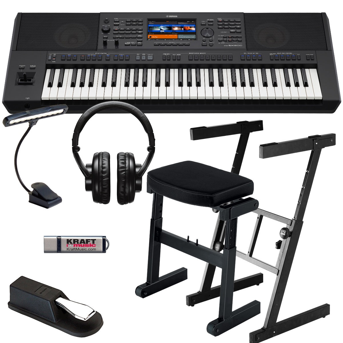 Yamaha PSR-SX900 Arranger Workstation Keyboard KEY ESSENTIALS BUNDLE, View 1